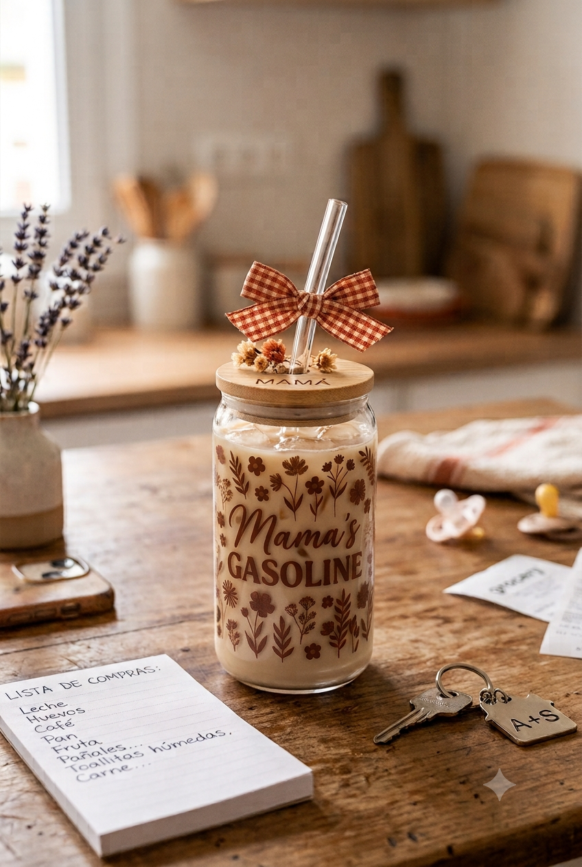 Glass can with lid and straw, iced coffee glass cup.
