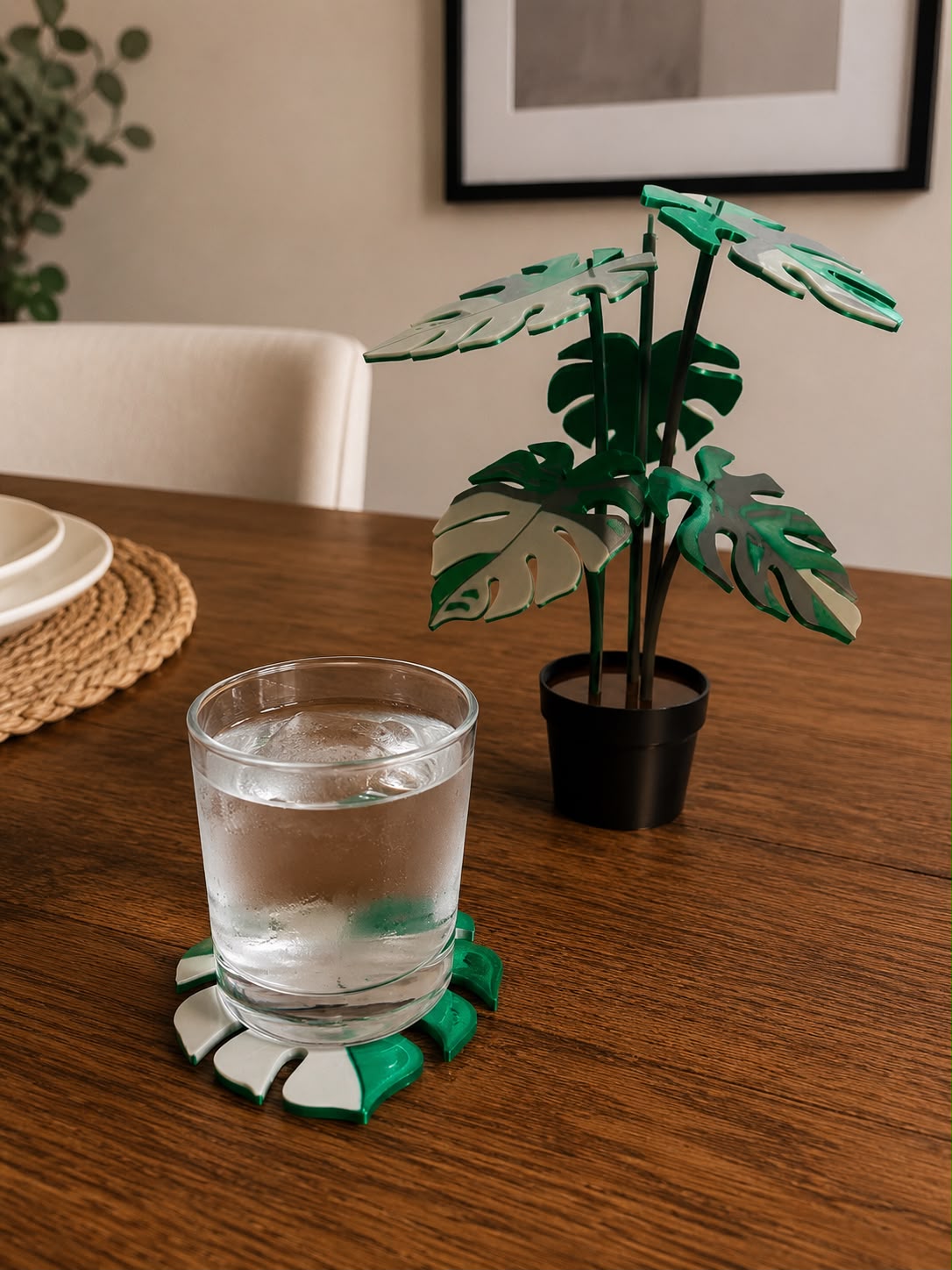 Plant-A-Coaster™ | Monstera Leaf 3D Coaster Set & Home Decor
